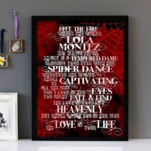 "Lola Montez" - Volbeat - Framed Lyrics Wall Art Design