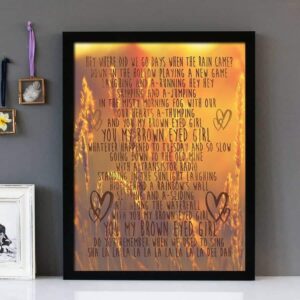 "Brown Eyed Girl" Van Morrison - Framed Lyrics Wall Art