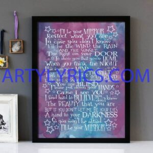 "I'll Be Your Mirror" Velvet Underground - Framed Lyrics Wall Art Design