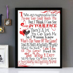 "The Name Of The Game" Abba - Framed Lyrics Wall Art Design
