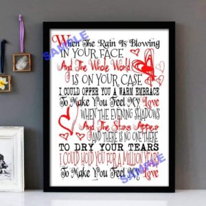 "Make You Feel My Love" - Adele - Framed Lyrics Wall Art Design