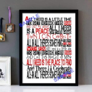 "All I Need" Air - Framed Lyrics Wall Art Design