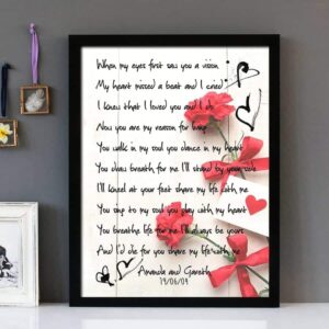 "You Walk In My Soul" Gary Numan - Framed Lyrics Wall Art