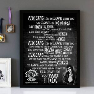 "Woman" Anti Nowhere League - Framed Lyrics Wall Art