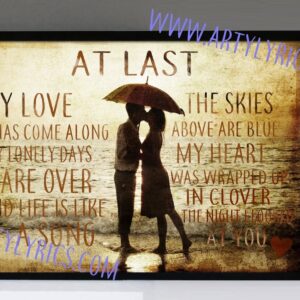 "At Last" - Etta James - Framed Lyrics Wall Art Design