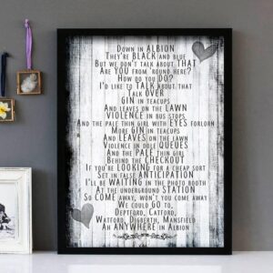 "Albion" - Babyshambles - Framed Lyrics Wall Art Design Version 2