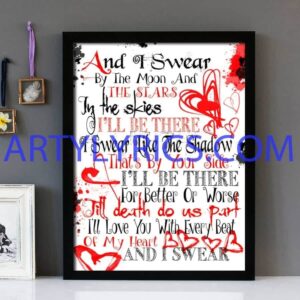 "I Swear" Boyz II Men - Framed Lyrics Wall Art Design
