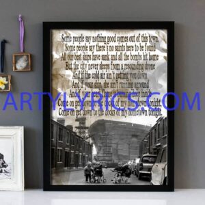 "Docks" Coast - Framed Lyrics Wall Art Design