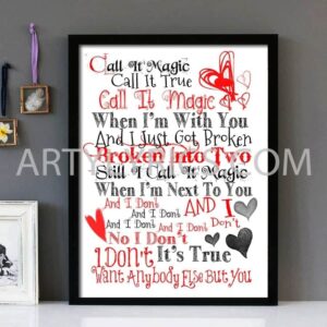 "Magic" - Coldplay - Framed Lyrics Wall Art Design