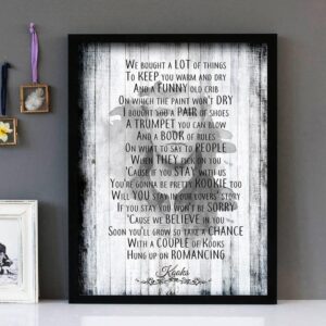 "When I Live My Dream" - David Bowie - Framed Lyrics Wall Art Design