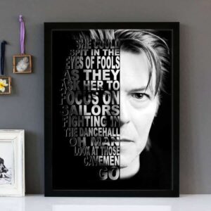 "Life On Mars" - David Bowie - Framed Lyrics Wall Art Design