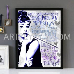 "Breakfast At Tiffany's" -Deep Blue Something - Framed Lyrics Wall Art Design