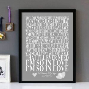 "Tenerife Sea"- Ed Sheeran - Framed Lyrics Wall Art Design Version 3