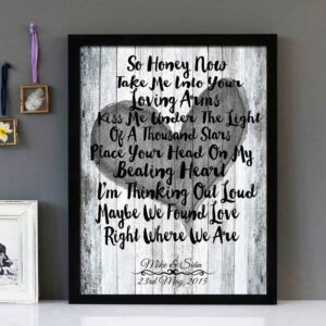 "Thinking Out Loud" - Ed Sheeran - Framed Lyrics Wall Art Design