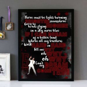 "If I Can Dream" - Elvis Presley - Framed Lyrics Wall Art Design