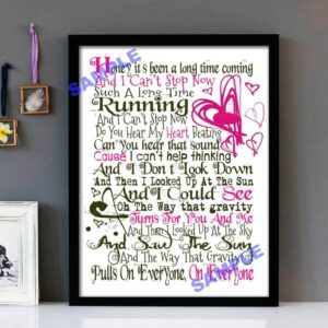 "Gravity" Embrace- Framed Lyrics Wall Art Design
