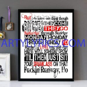 "Superman" Eminem - Framed Lyrics Wall Art Design