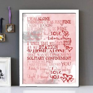 "I Didn't Know I Was Looking For Love" Everything But The Girl - Framed Lyrics Wall Art Design