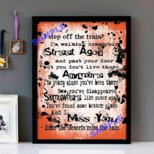 "Missing" (Version 2) Everything But The Girl - Framed Lyrics Wall Art Design