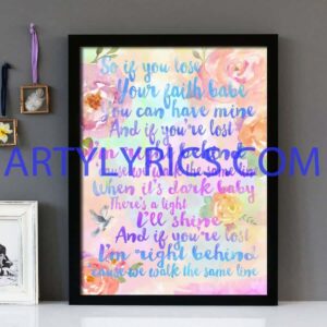 "We Walk The Same Line" Everything But The Girl - Framed Lyrics Wall Art Design