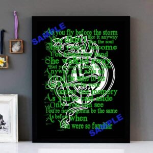 "Lyla" Ferocious Dog  - Framed Lyrics Wall Art Design