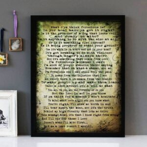 "Statement" - Ferocious Dog - Framed Lyrics Wall Art Design