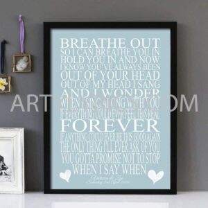 "Everlong " -Foo Fighters- Framed Lyrics Wall Art Design V2