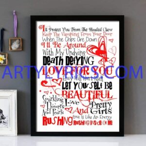 "Power Of Love" Frankie Goes To Hollywood  - Framed Lyrics Wall Art Design