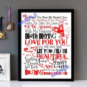"The Power Of Love (Version 2)" Frankie Goes To Hollywood - Framed Lyrics Wall Art Design