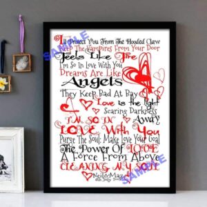 "The Power Of Love" Frankie Goes To Hollywood - Framed Lyrics Wall Art Design