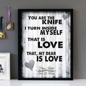 "Letters To Milena" - Franz Kafka - Framed Lyrics Wall Art Design
