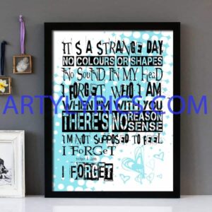 "Utopia" Goldfrapp - Framed Lyrics Wall Art Design