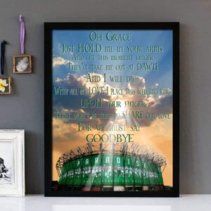 "Grace" Celtic Park Version - Framed Lyrics Wall Art Design