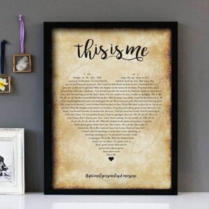 "This Is Me" The Greatest Showman - Framed Lyrics Wall Art Design