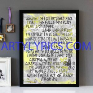 "Careful" Horse  - Framed Lyrics Wall Art Design