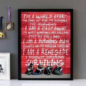 "Renegade" - Hunter And The Bear - Framed Lyrics Wall Art Design