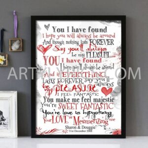 "Sweet Fantastic" -Ian Brown- Framed Lyrics Wall Art Design