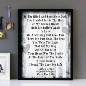 "This Day" - Runrig- Framed Lyrics Wall Art Design (Floorboards)