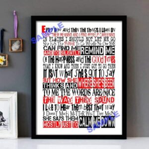 "Something In The Way She Moves" James Taylor - Framed Lyrics Wall Art Design