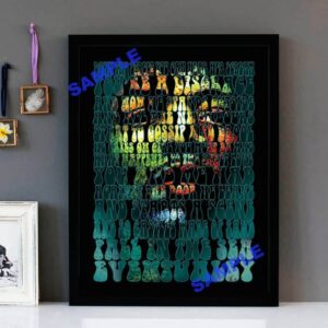 "Castles Made Of Sand" Jimi Hendrix - Framed Lyrics Wall Art Design