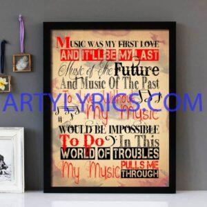 "Music" John Miles  - Framed Lyrics Wall Art Design