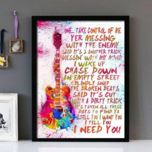 "Club Foot"- Kasabian - Framed Lyrics Wall Art Design