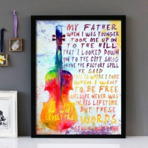 "One Way"- Levellers - Framed Lyrics Wall Art Design