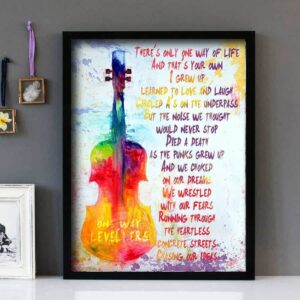 "One Way" - Levellers - Framed Lyrics Wall Art Design Version 3