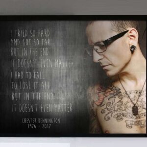 "In The End" - Linkin Park - Framed Lyrics Wall Art Design