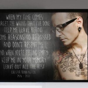 "Leave Out All The Rest" - Linkin Park - Framed Lyrics Wall Art Design