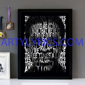 "Three Times A Lady" Lionel Richie - Framed Lyrics Wall Art Design