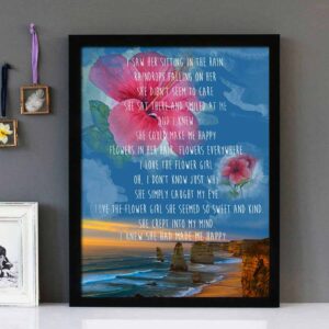 "I Love The Flower Girl" - The Cowsills - Framed Lyrics Wall Art Design