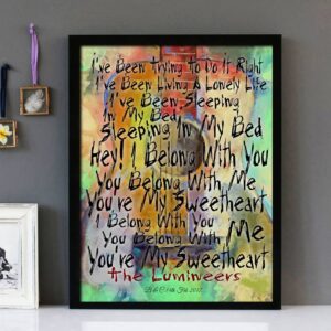 "Ho Hey" The Lumineers - Framed Lyrics Wall Art Design