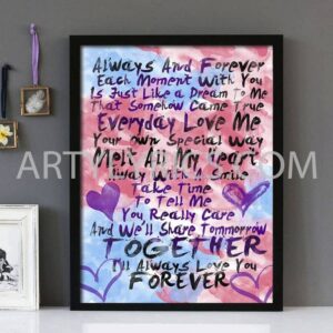 "Always And Forever" -Luther Vandross- Framed Lyrics Wall Art Design